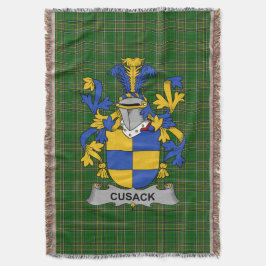 Irish Cusack Jackar om Arm Family Crest Ireland Filt
