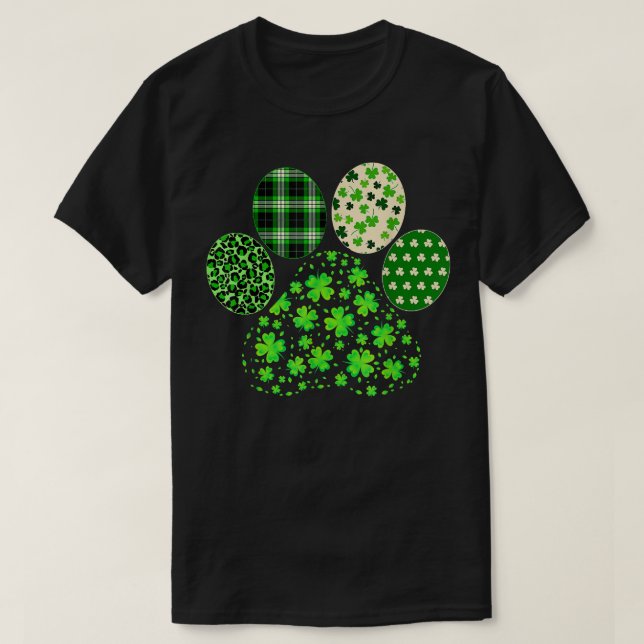 Irish Cute Hund Tass Klöver St patrick's day Lucky T Shirt (Design framsida)