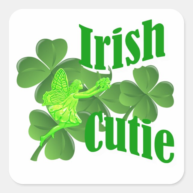 Irish cutie fyrkantigt klistermärke (Framsida)