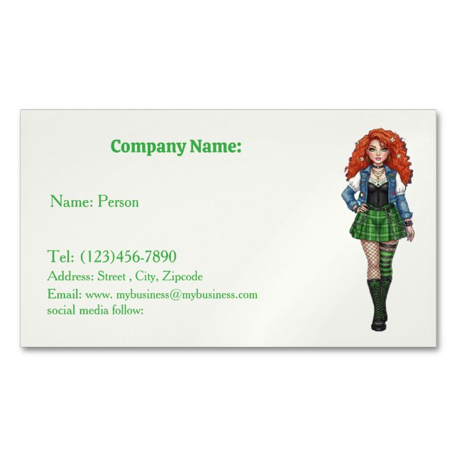 irish dall  magnetiska visitkort (Framsida)