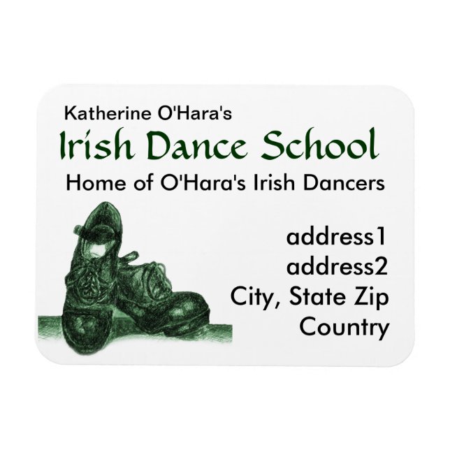 Irish Dance Affärskort Premium Magnet (Horisontell)