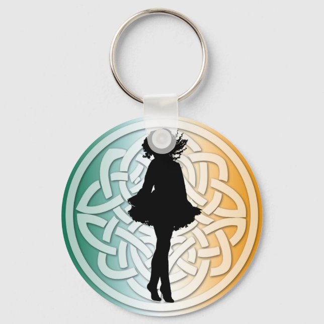 Irish Dance Celtic Irish Flagga Keychain Nyckelring (Framsida)