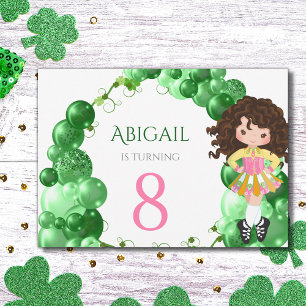 Irish Dance Grönt Balloon Arch Födelsedagsfest Inbjudningar