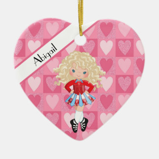 Irish Dance Rosa Monochrome Heart jul Julgransprydnad Keramik
