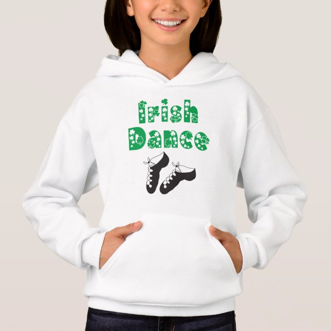 Irish Dance Soft Shoes Grönt Shamrocks och Klöver T Shirt (Framsida)