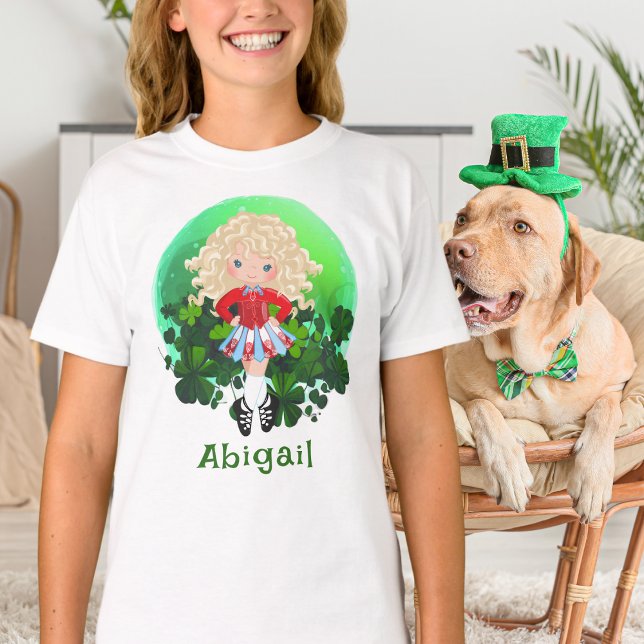 Irish Dance St. Patrick Day Grönt Shamrocks T Shirt (Skapare uppladdad)