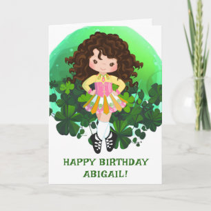 Irish Dance St. Patrick's Day Klöver Birthday Kort
