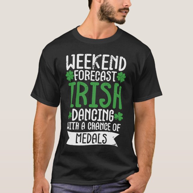 Irish Dance St Patricks Day Reel Girl Irish Step D T Shirt (Framsida)