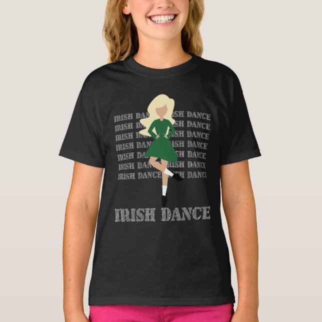 Irish Dance Typography Blond Hair Irish Dancer T Shirt (Framsida)