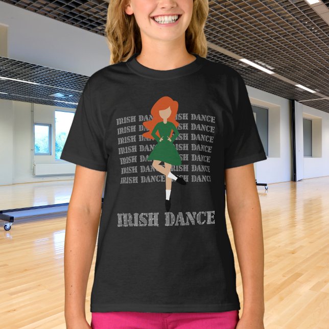 Irish Dance Typography Red Hair Irish Dancer T Shirt (Skapare uppladdad)