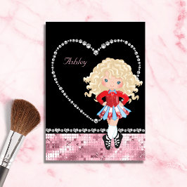 Irish Dance Valentine Day Rhinestone Heart Helgkort