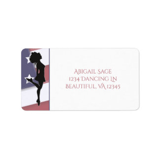 Irish Dancer American Flagga Hard Shoe Dance Adres Adressetikett