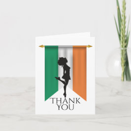 Irish Dancer and Flagga of Ireland Hard Shoe Dance Tack Kort