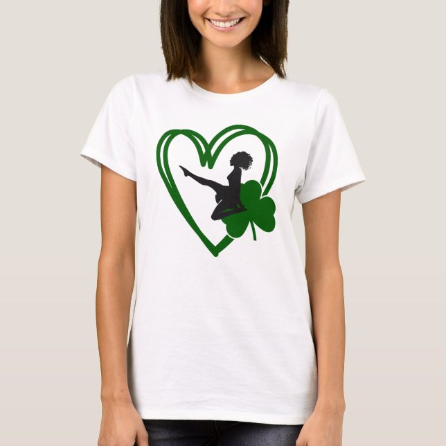 Irish Dancer and Grönt Heart Irish Dance T Shirt (Framsida)