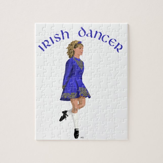 Irish Dancer Blonde in Blue Pussel (Vertikal)