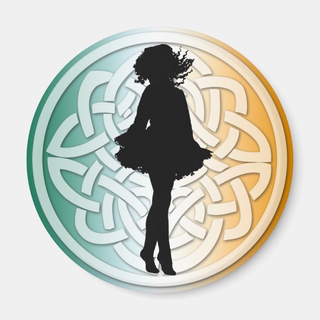 Irish Dancer Celtic Flagga Magnet (Framsidan)