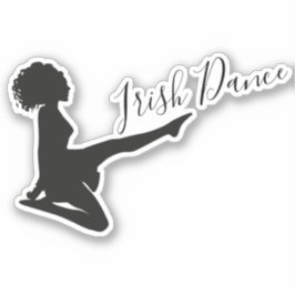 Irish Dancer Dancing Soft Shoe Black White Dance Klistermärken