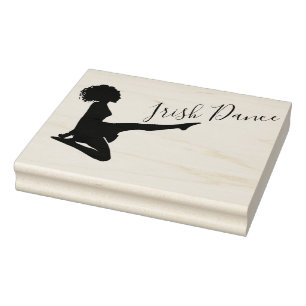 Irish Dancer Dancing Soft Shoe Black White Dance Stämpel
