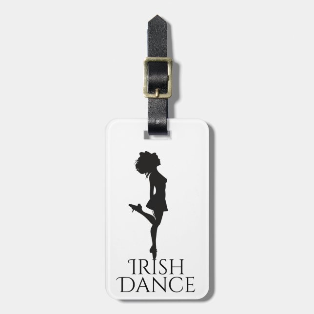 Irish Dancer Hard Shoe Black and White Dance Bagagebricka (Vertikal Framsida)