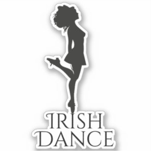 Irish Dancer Hard Shoe Black and White Dance Klistermärken