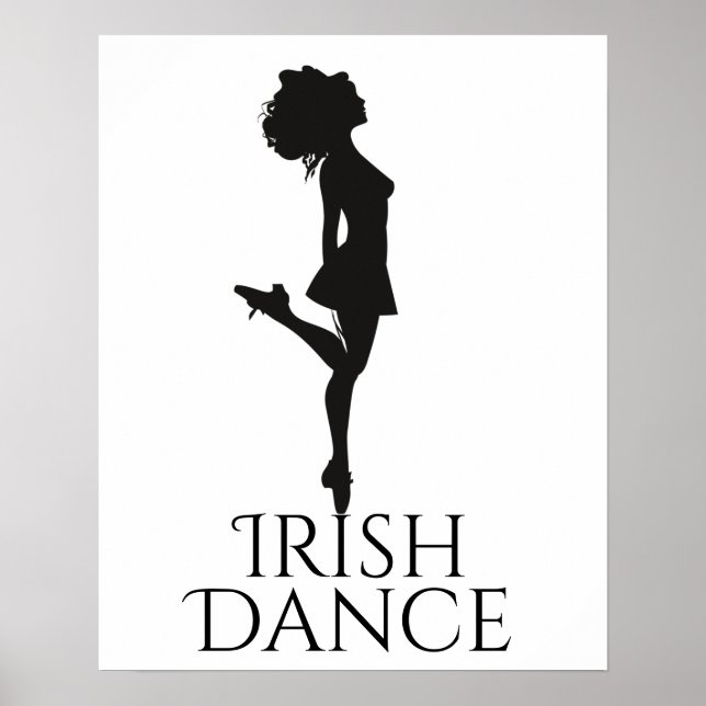 Irish Dancer Hard Shoe Black and White Dance Poster (Framsidan)
