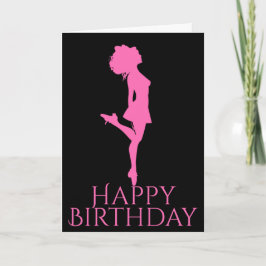 Irish Dancer Hard Shoe Black Rosa Dance Birthday Kort