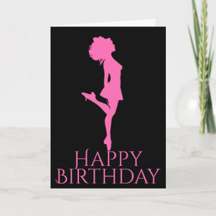 Irish Dancer Hard Shoe Black Rosa Dance Birthday Kort