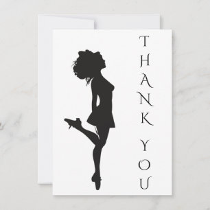 Irish Dancer Hard Shoe Dancing Black White Dance Tack Kort