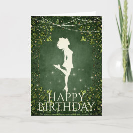 Irish Dancer Hard Shoe Ivy och Ljus Birthday Kort