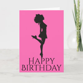 Irish Dancer Hard Shoe Rosa Black Dance Birthday Kort