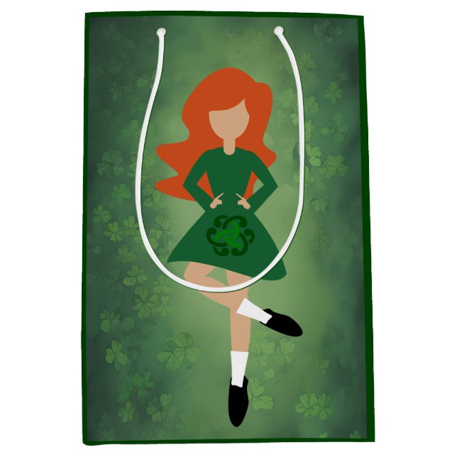 Irish Dancer med Red Hair | Grönt Klöver Dance (Framsidan)