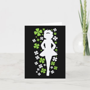 Irish Dancer Silhouette Klöver Ireland Shamrock Ir Kort