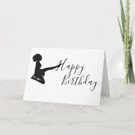 Irish Dancer Soft Shoe Black White Dance Birthday Kort