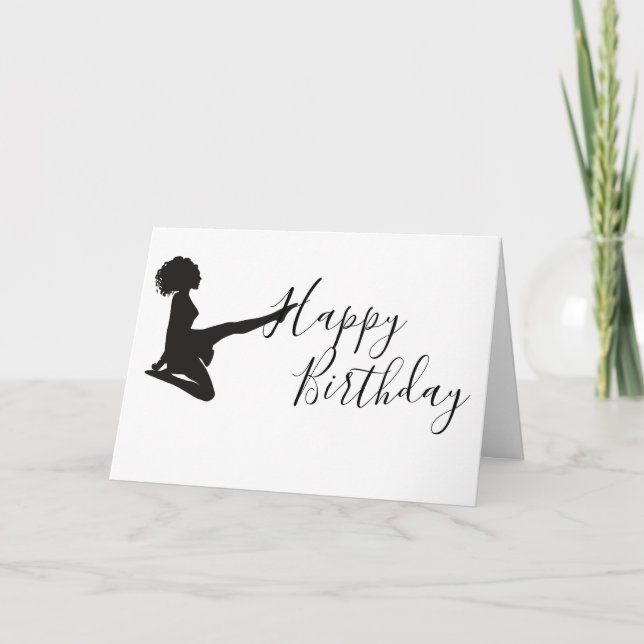 Irish Dancer Soft Shoe Black White Dance Birthday Kort (Framsida)