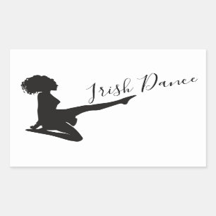 Irish Dancer Soft Shoe Dancing Black White Dance Rektangulärt Klistermärke