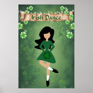 Irish Dancer with Black Hair Irish Dance Poster