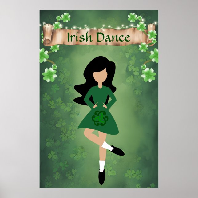 Irish Dancer with Black Hair | Irish Dance Poster (Framsidan)