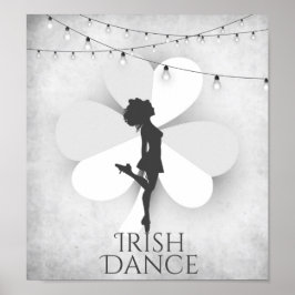 Irish Dancer with Klöver and String Ljus Dance Poster