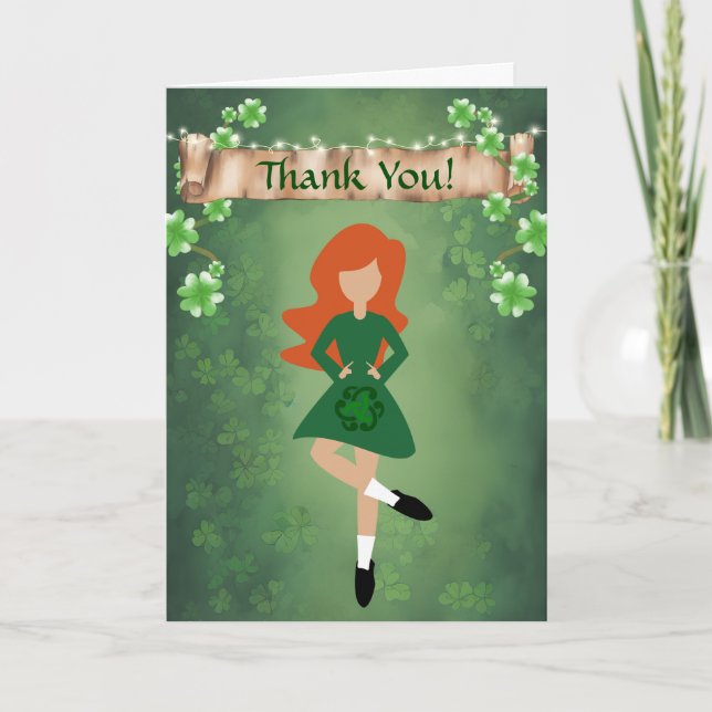 Irish Dancer with Red Hair Irish Step Dance Tack Kort (Framsida)