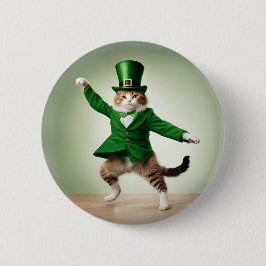 Irish Dancing Cat leprechaun St patrick's day pin Knapp