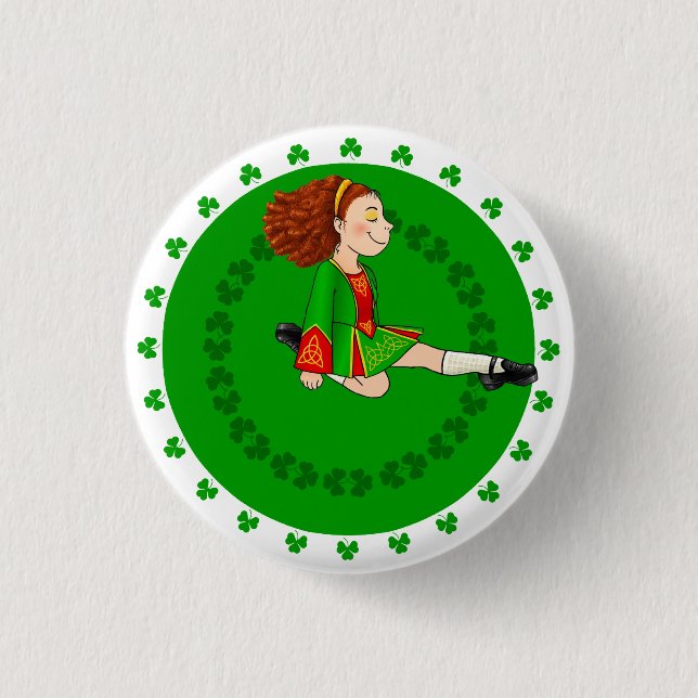 Irish Dancing Girl Badge Knapp (Framsida)