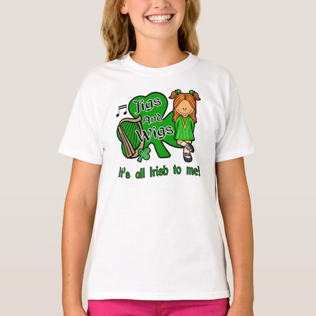Irish Dancing, jigs and Wigs Tee Shirt (Framsida)