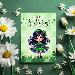 Irish Dancing Lass Birthday Greeting Card Tack Kort
