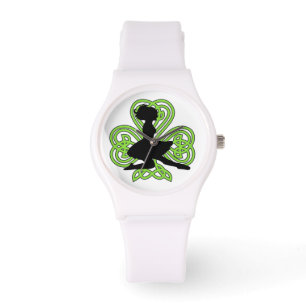 Irish Dancing Shamrock Celtic Knot Watch Armbandsur