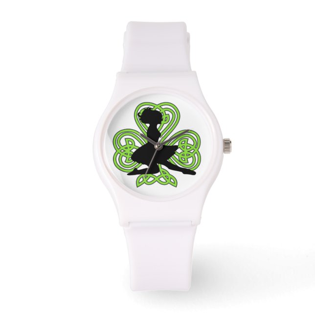 Irish Dancing Shamrock Celtic Knot Watch Armbandsur (Framsida)