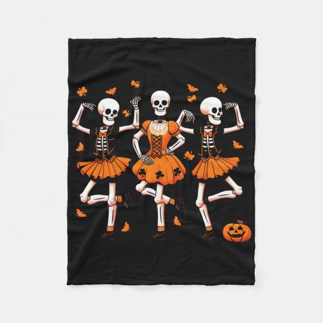 Irish Dancing Skeletons Spooky Dance Halloween Wom Fleecefilt (Framsidan)