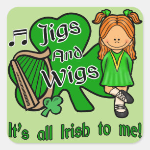 Irish Dancing Sticker Fyrkantigt Klistermärke