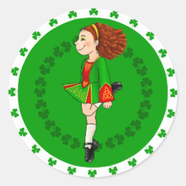 Irish Dancing Sticker Runt Klistermärke