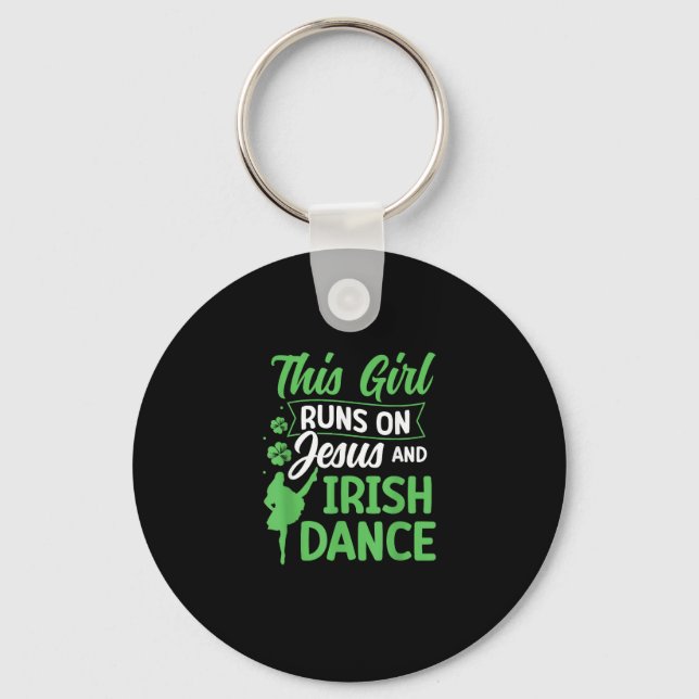 Irish Dancing This Girl Springa on Jesus and Irish Nyckelring (Framsida)