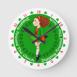 Irish dans Large Clock Rund Klocka